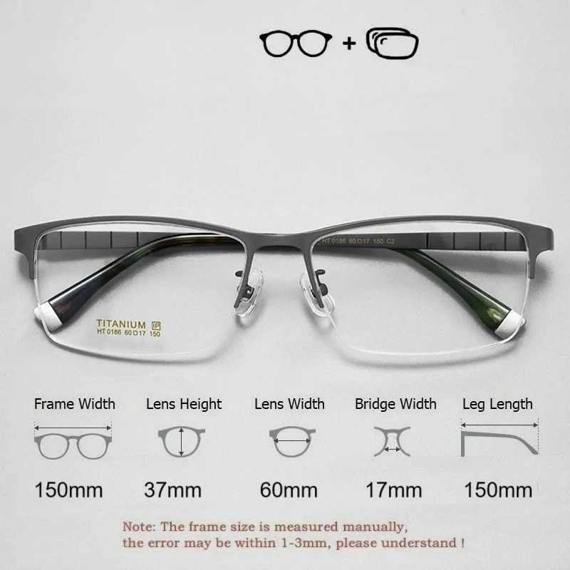 Brez 150 مللي متر النظارات الطبية الرجال مخصص قصر النظر و مد البصر النظارات كبيرة الحجم إطار نظارات بصرية مع الديوبتر