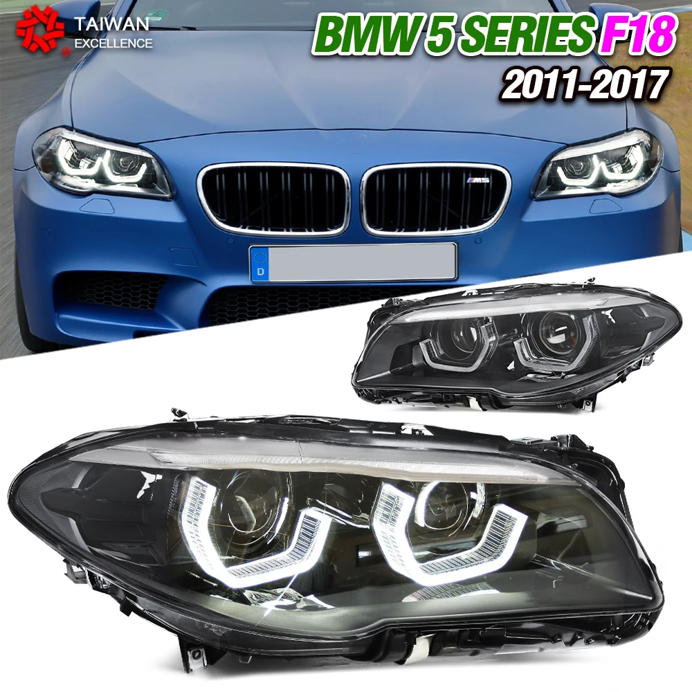 

2Pcs Car Lights For BMW 5 Series F18 Headlight 2011-2017 BMW X5 Headlamps LED DRL Running LED Turn Signal Assembly