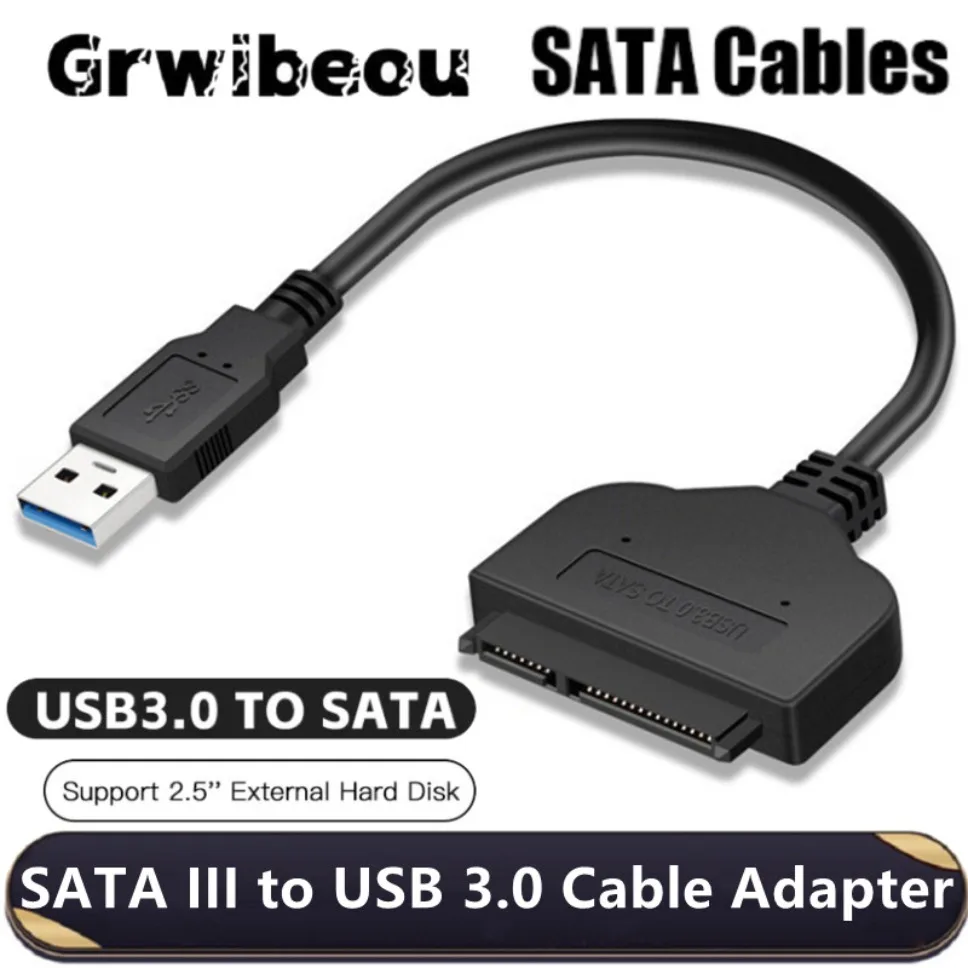 SATA to USB 3.0 Cable for 2.5 Inch External HDD SSD Hard Drive Support Up to 5Gbps SATA 3 22Pin Adapter USB 3.0 to Sata III Cord