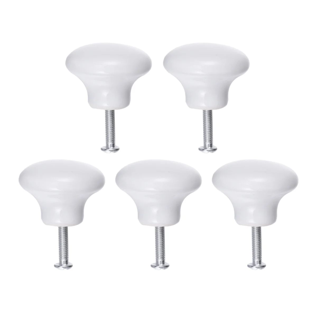 

5Pcs Round Ceramic Cupboard Knobs White Drawer Pull Handles 350x350x200cm for Chest Bin Cabinet Door Replacement Hardware