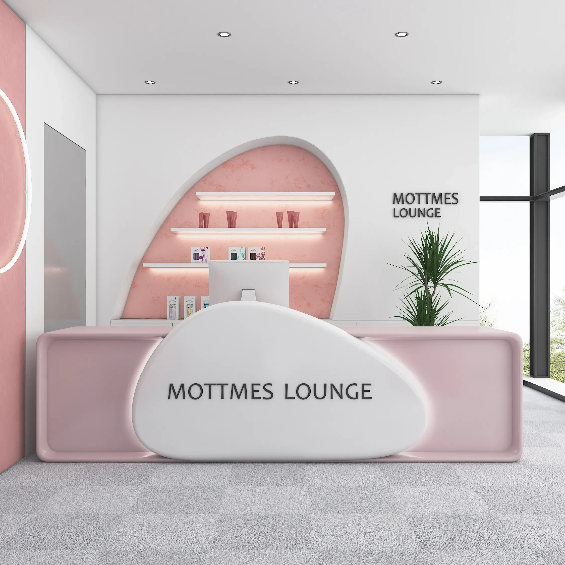 Beauty Multipurpose Reception Desk Trade Show Luxurious Office Reception Desk Standing Theke Rezeption Reception Furniture