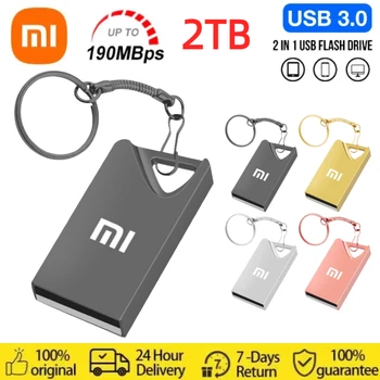 샤오미 금속 USB 플래시 드라이브, 1TB TYPE-C 펜드라이브, 512GB 방수 키, 메모리 스틱, USB 디스크, 2TB 