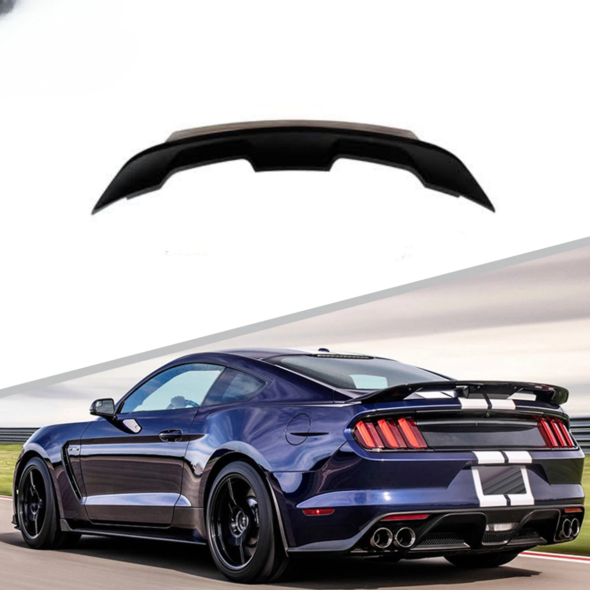 

Factory Hot Selling car GT500 A style Car Parts Spoiler With Wicke For Ford Mustang 2015-2022