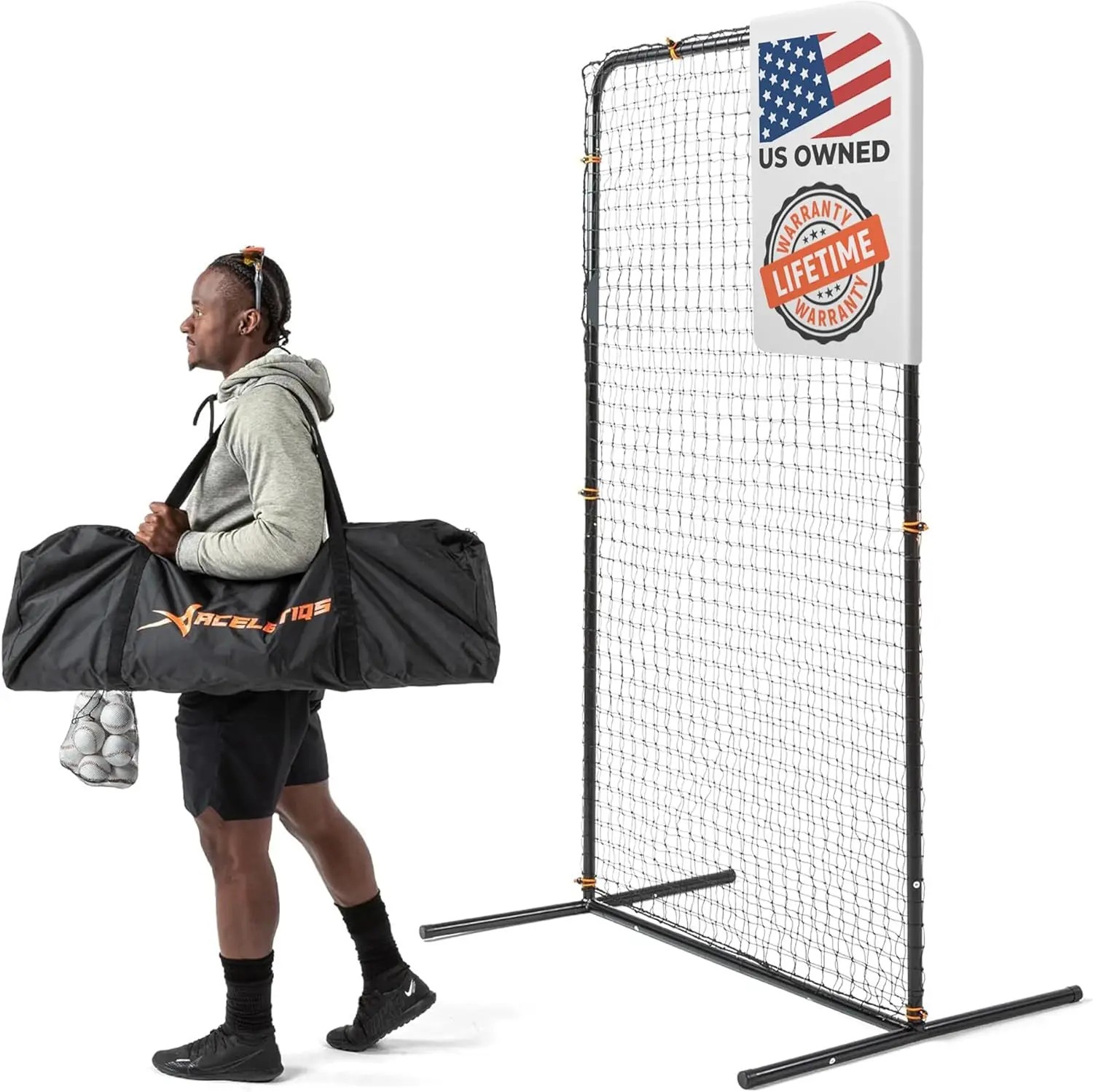 

Compact & XL Baseball Pitching Net with i-Screen - Heavy Duty Protector for Batting Cages and Fields