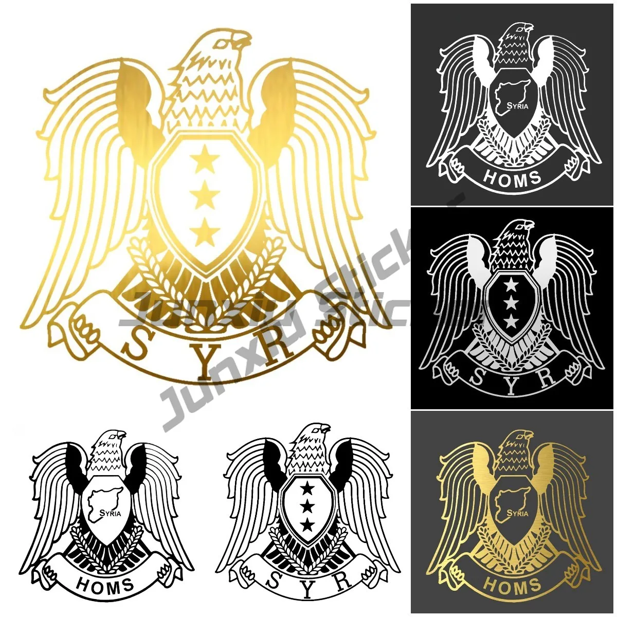 

SYR HOMS Coat of Arms of Syria Sticker Waterproof Accessories on Bumper Rear Window Laptop Vinyl Autohesion Car Sticker