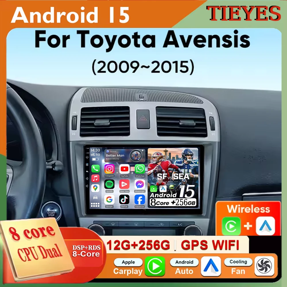 

Для Toyota Avensis 2009 2010 2011 2012 2013 2014 2015 Android 15 Автомобильный радиоприемник Мультимедийный плеер Android Auto Carplay Головное устройство Navi
