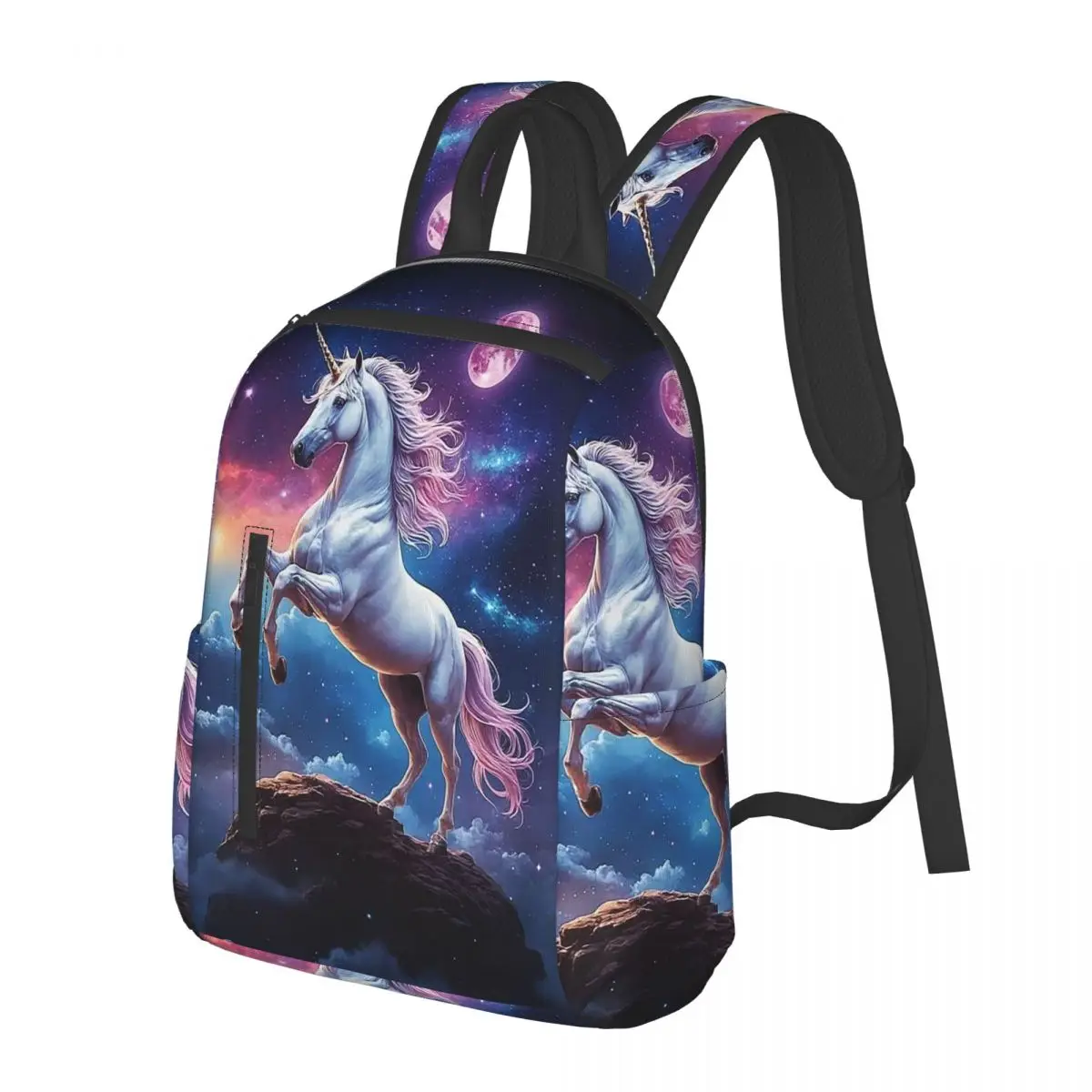 Starry Sky Galactic Colorful Unicorn Student Backpack School Bag Hiking Travel Daypack for Men Women Bookbag Shoulder Bags