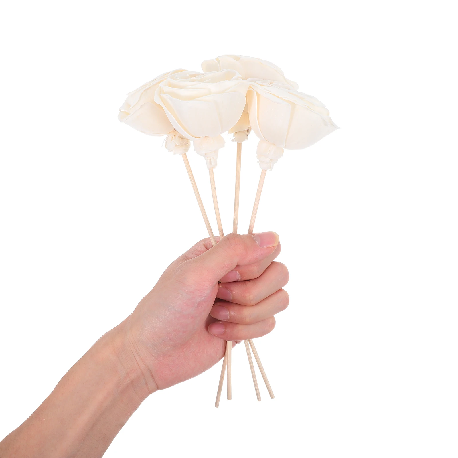 

4 Pcs Rattan Aromatherapy Stick Decorative Artificial Flowers Diffuser Scent Sticks Dried Realistic Fake Rose