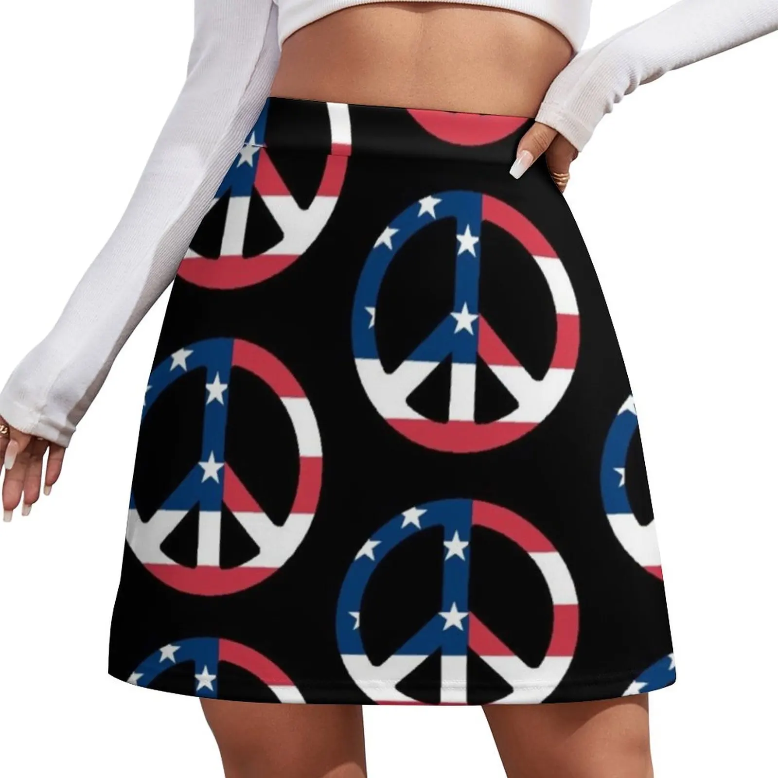 

USA Peace Mini Skirt women's clothing korea stylish korean ladies summer Woman short skirt