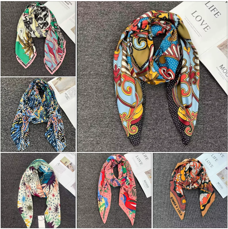 Original foreign trade order: Spanish fashion brand new product embroidered print, beach shade, women's scarf, silk scarf