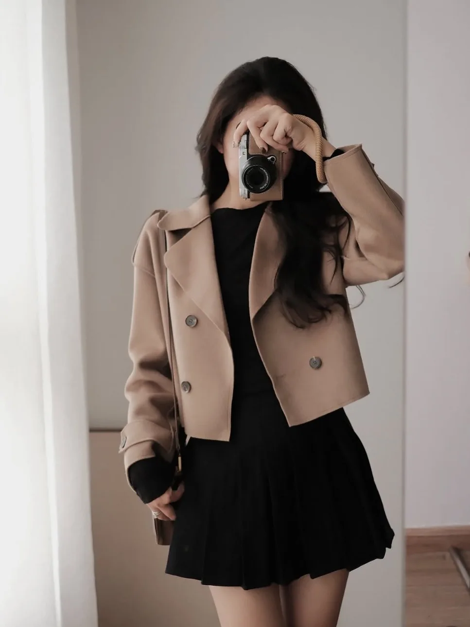 Retro duplo breasted ort casaco feminino chique tamanho pequeno camurça falsa veludo jaet gola alta coreano sle solto ajuste inverno