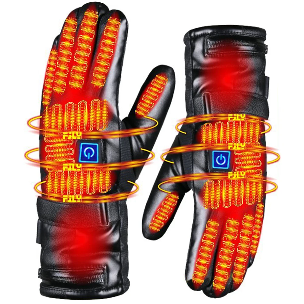 Rechargeable Heated Gloves 3 Temperature Levels Waterproof Electric Winter Gloves Hand Warmer for Outdoor Motorcycle Ski Cycling