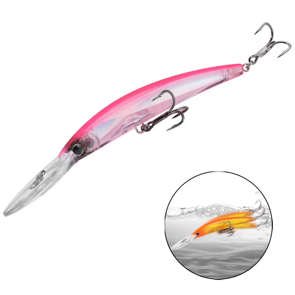 1Pcs Deep Diver Minnow Floating Fishing Lure Wobblers 180mm 25g 3D Internal Laser Hard Bait Cranbait Wobblers For Pike Bass