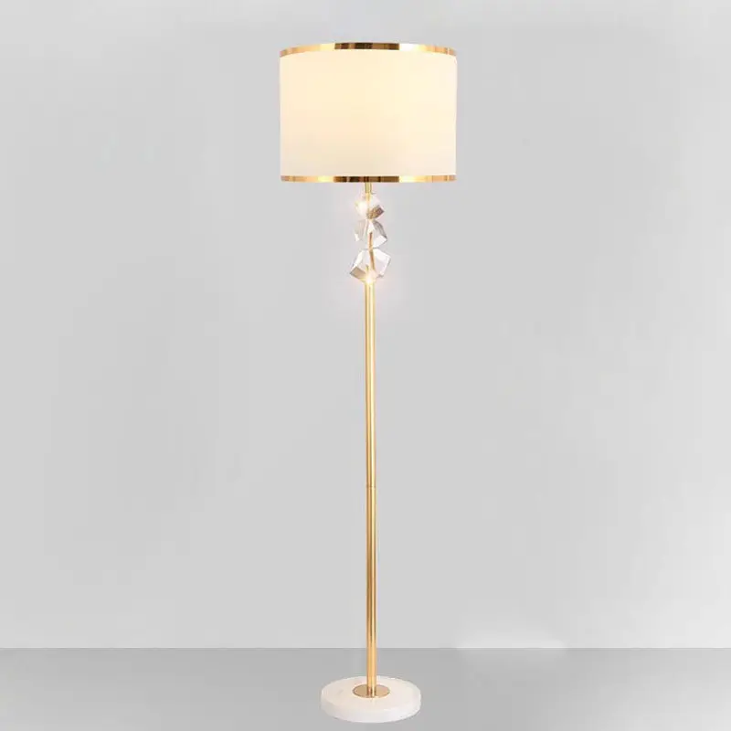 Light luxury crystal floor lamp American simple living room sofa side several bedrooms bedside advanced vertical lamp model room