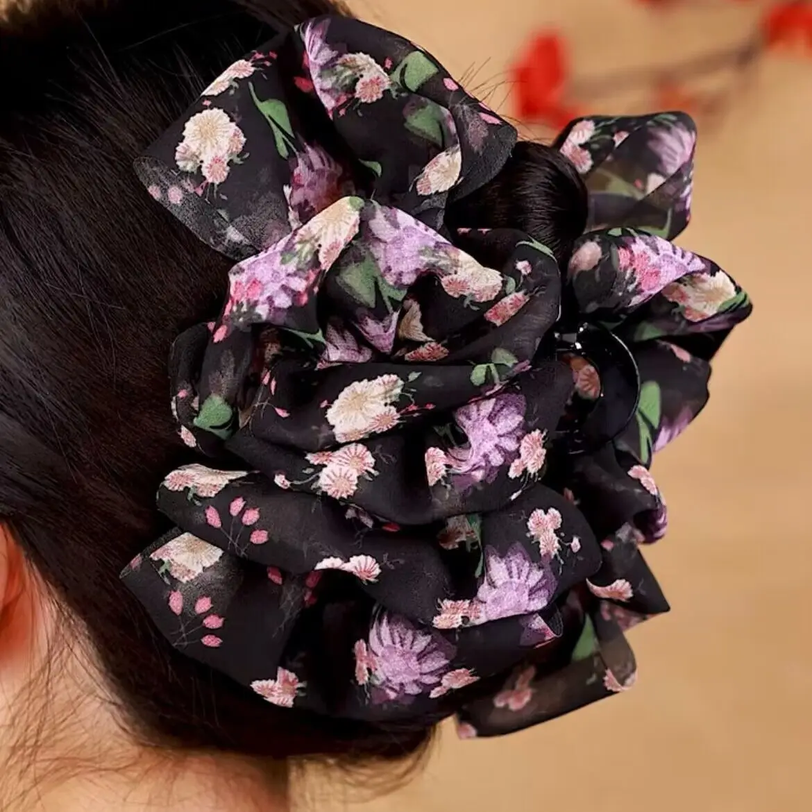 Mesh print Women Hair Claw Clips Temperament Headdress Fashion Grab Clip Female Hair Accessories Korean Elegant Hair Ornament