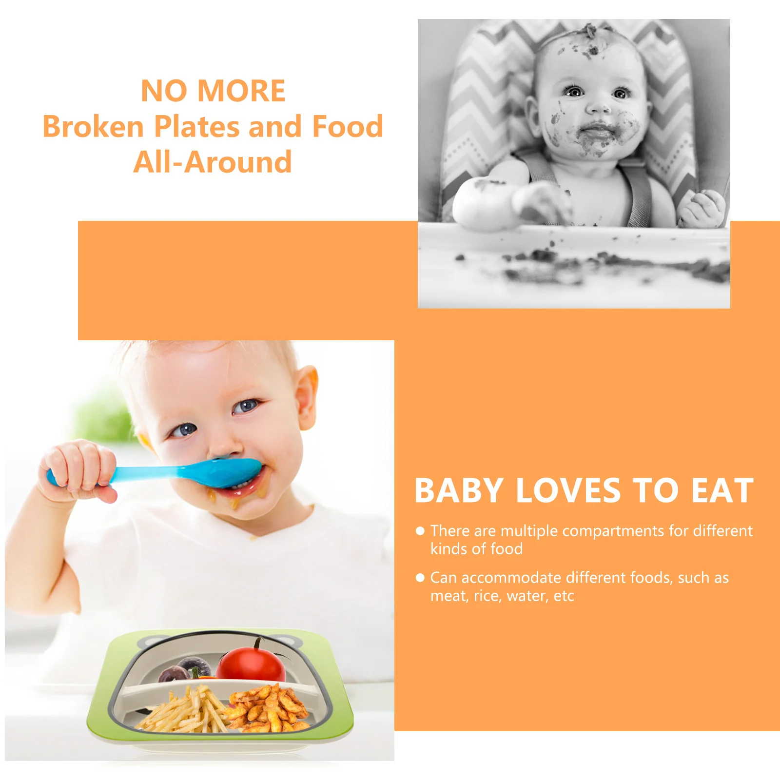 

5Pcs Children Dining Set Bamboo Tableware Kit for Toddlers Easy Grip Non-Slip Kids Mealtime Essentials Cartoon Design Bpa-Free