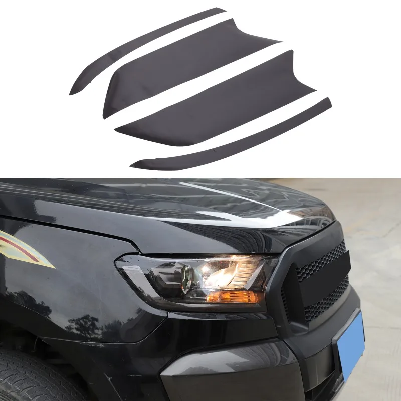 

4PCS TPU For 2015-2021 Ford Ranger Headlight Film Automotive Headlight Trim Protective Cover Car Accessories