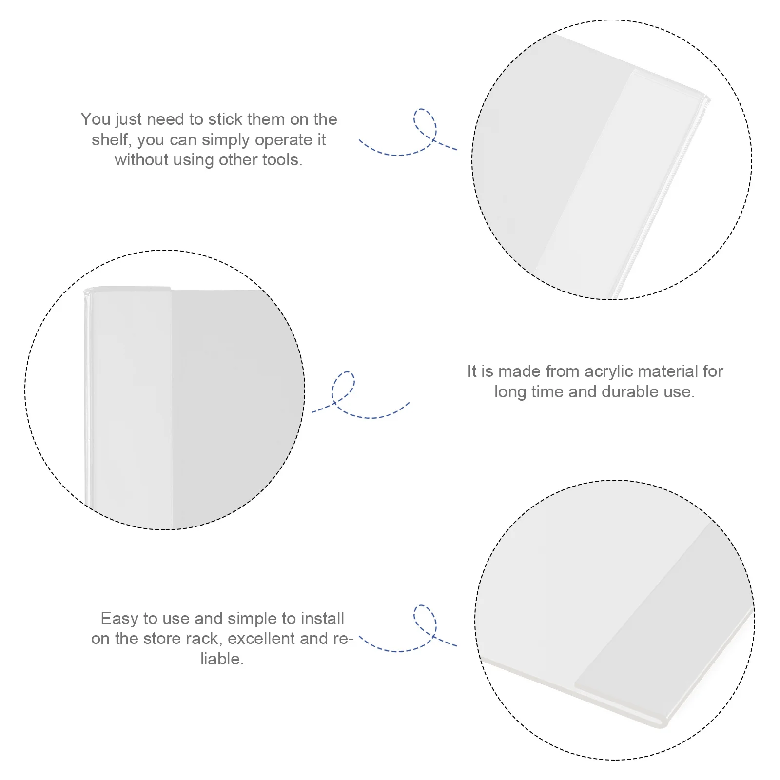 

10pcs Clear Label Holder For Price Tag Display Shelf Sign Organizer Transparent Rack Shop Label Tag Display Accessories