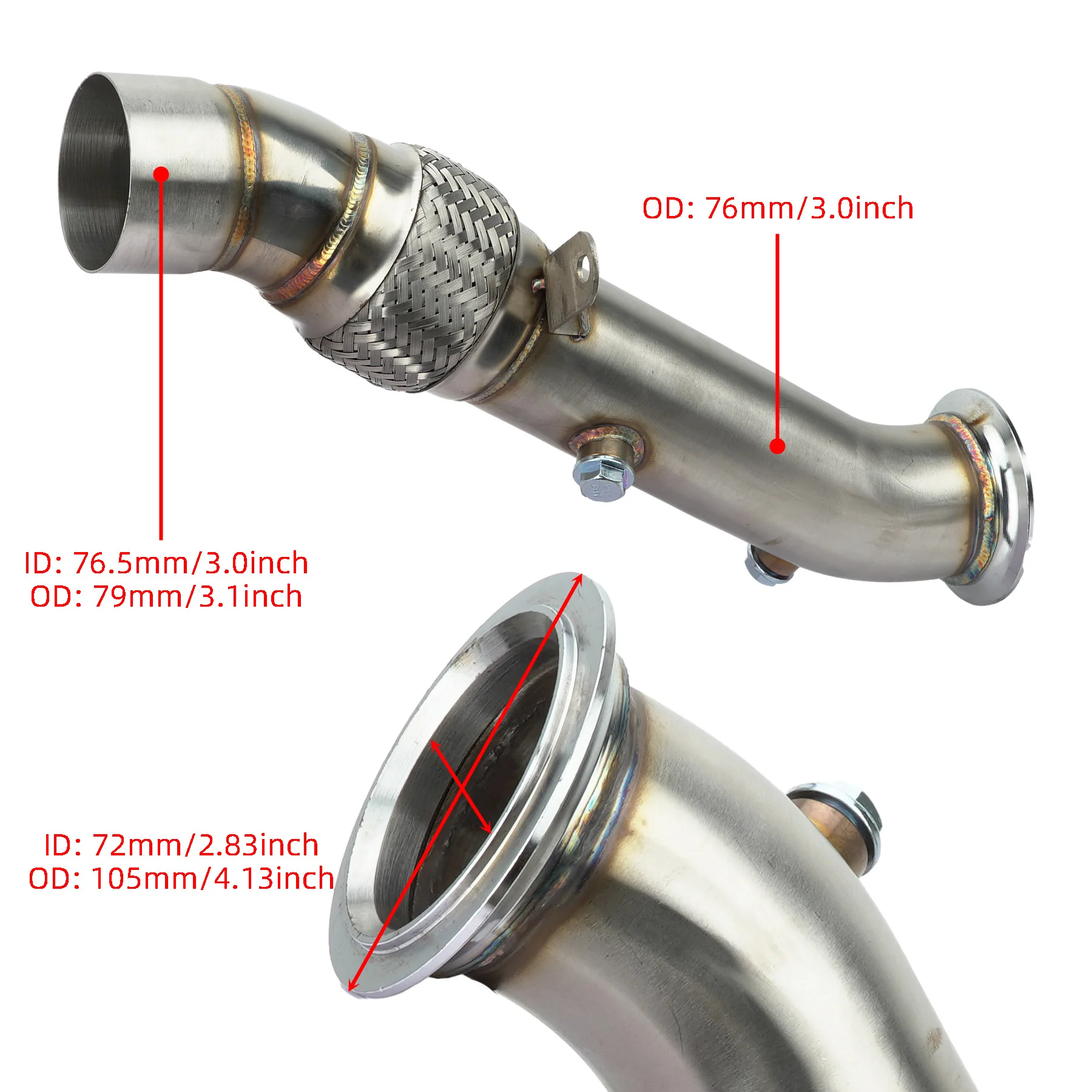 3.5inch Exhaust N55 Turbo Catless Downpipe For BMW 2010-2015 F01