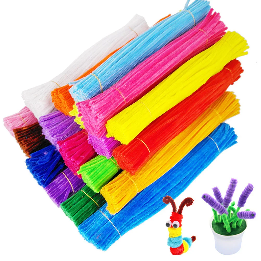 

500 Pcs Craft Chenille Stems Toy Hair Root Cleaners Twisting Stick for Kids Pipe Cleaners Bendable Flexible Colorful