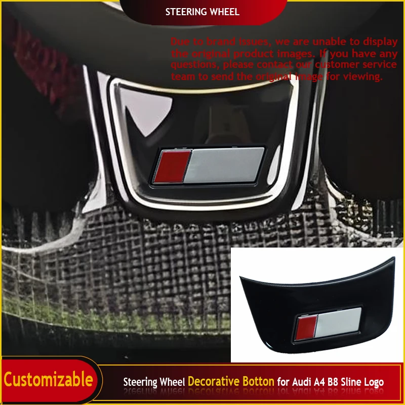 

Steering Wheel Base Sports Sline Logo for Audi A4 B8 Black ABS Material Logo Cover Steering Wheel Accessoriy Car Accessoriy