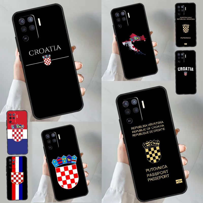 Croatia Passport Flag For OPPO A17 A57 A77 A53 A31 A5 A9 A96 A76 A15 A16 A54 A74 A94 A52 A72 A92 A93 A57s Case