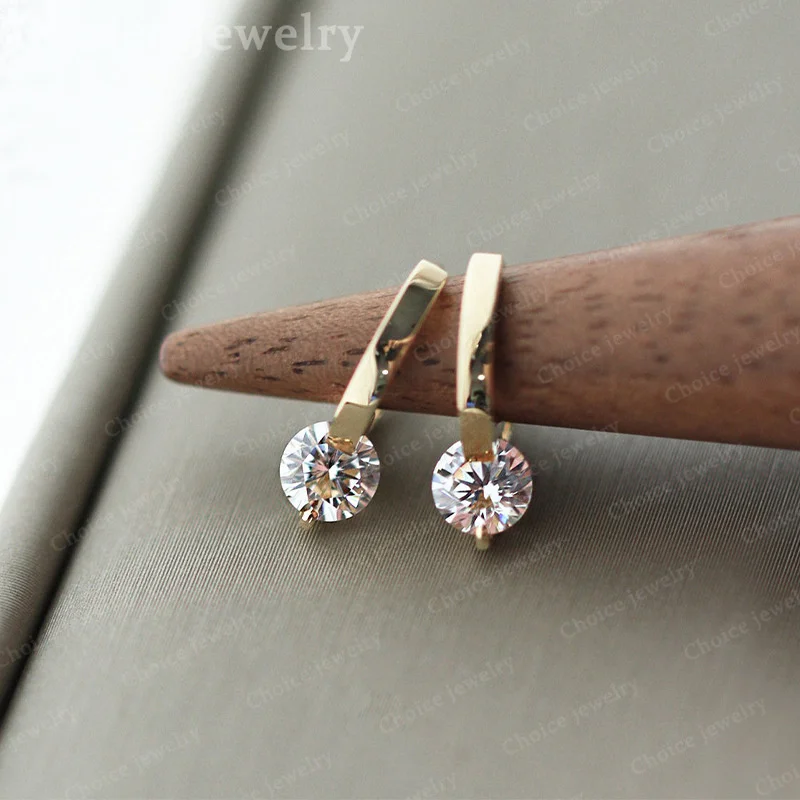 925 Sterling Silver Gold Zircon Drop Earrings For Women Wedding Jewelry Fashion Trend Party and Daily Wear