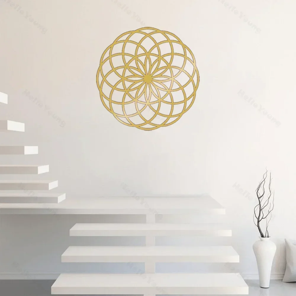 CIFBUY Holy Yantra Geometry Metal Wall Art Iron Sculpture Hanging Decor for Living Room Home Decor Rustic Gift Hanging