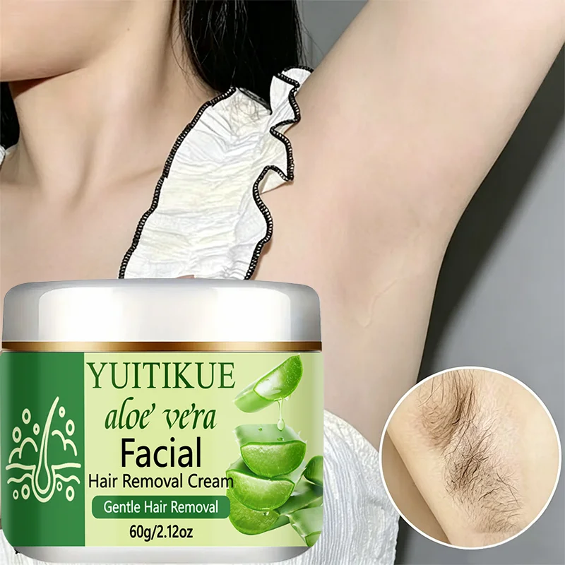 Hair Removal Cream - Aloe Vera Gesichtshaarentfernungscreme Milde Sanfte Enthaarungscreme