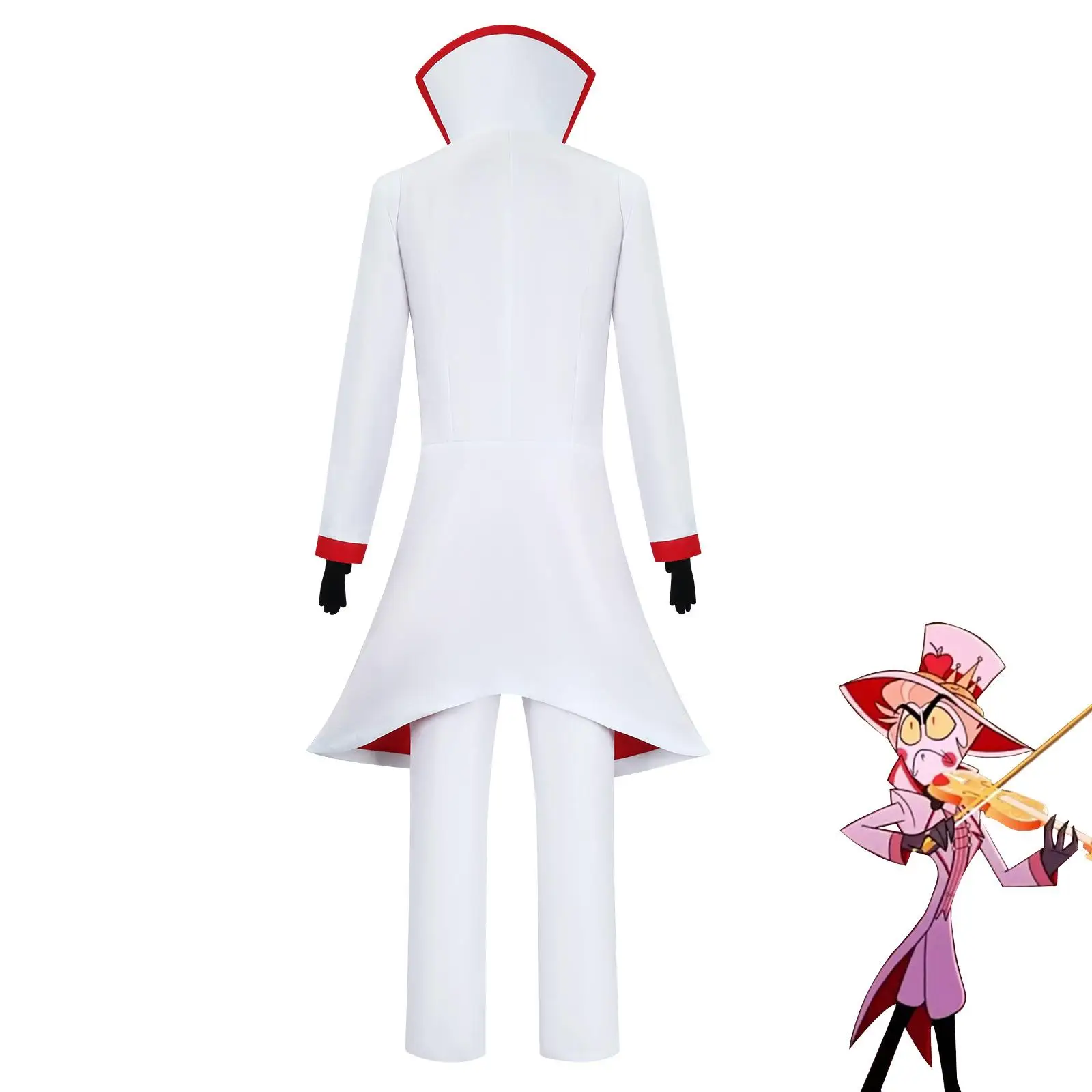 Hazbin Lucifer Cosplay Anime Hotel Morningstar Cosplay Costume Wig Daddy White Suit Devil Hell Halloween Party Adult Men Costume