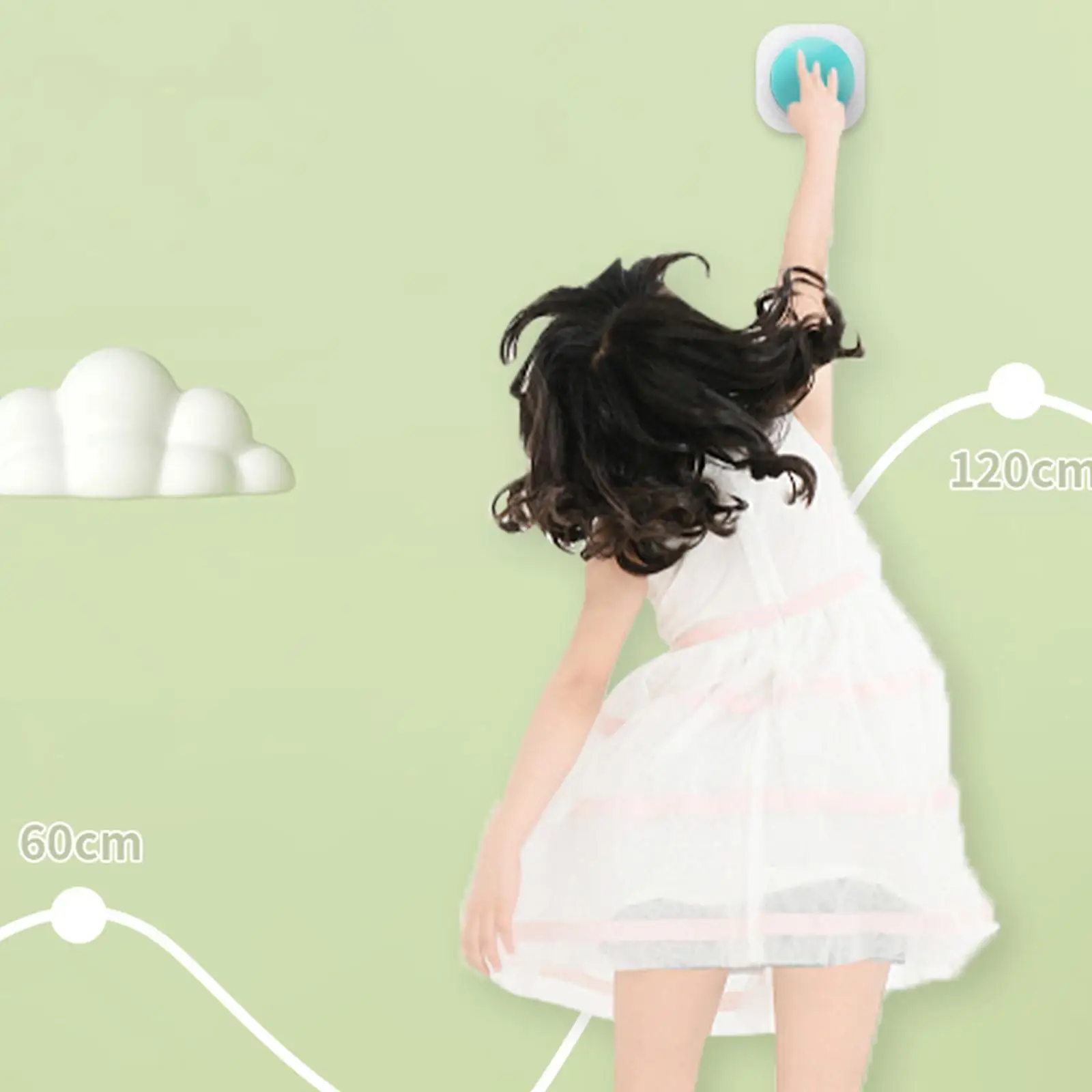 Wall Mount High Jump Trainer Children Speech Counting Toy Adjustable Touch Device for Kids Physical Coordination Exercise