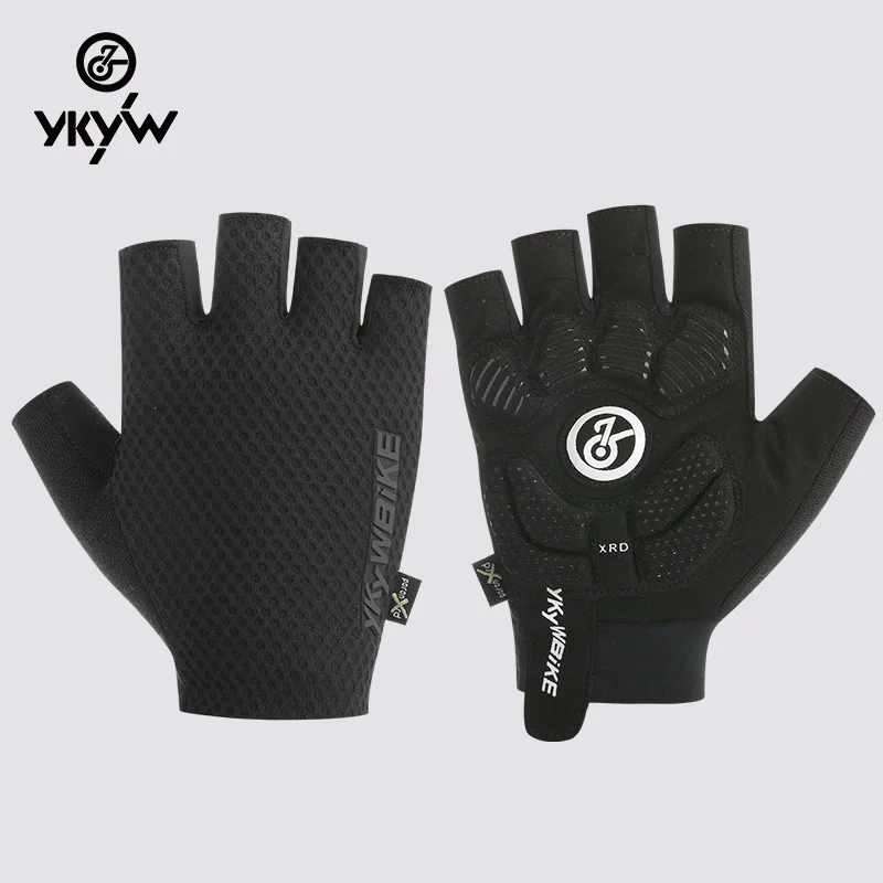 YKYWBIKE Cycling Gloves Half Finger Breathable Anti-Slip XRD Shock Absorbing Bike Gloves for Road MTB Riding