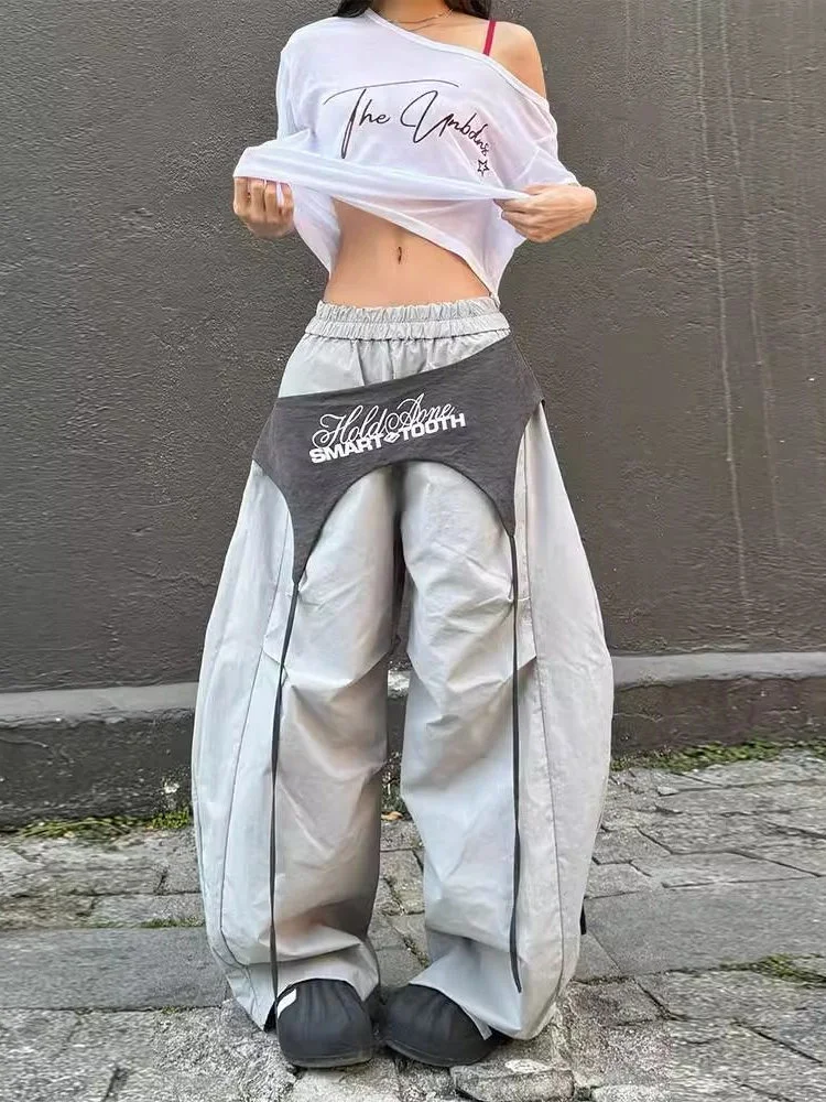 

Брюки Scimitar женские утепленные осенние вельветовые расклешенные брюки городского уличного стиля-карго на открытом воздухе с несколькими карманами в стиле пэчворк на шнурках