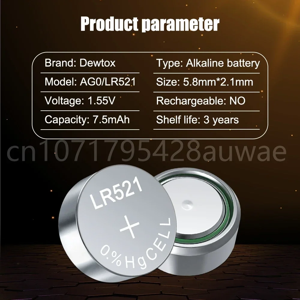 50-200PCS 1.55V AG0 Battery LR69 LR521 379A SR521SW D379 V379 SR63 Alkaline Batteries Button Cell Coin Battery for Watch Toy Car