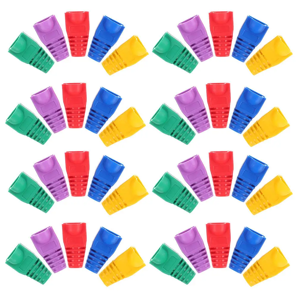 100Pcs Ethernet Cable Protective Sleeves Aesthetic Functional Connector Shields Wire Protection Management Cable Sleeve