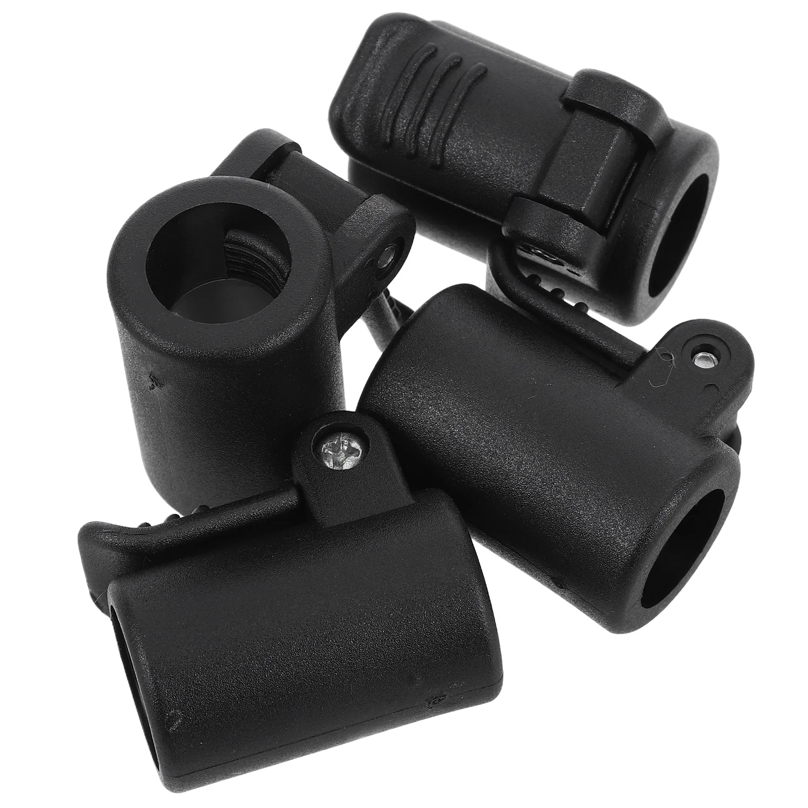 

4 Pcs Tent Accessories Essential Parts Black Plastic Connector for Canopy Stabilizer Tent Pole Repair Kit Outdoor Camping