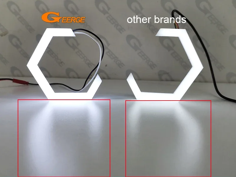 For Ford Mustang 2018 2019 2020 2021 2022 Ultra Bright Switchback DRL Turn Signal Cotton Hex LED Angel Eyes Kit Halo Rings