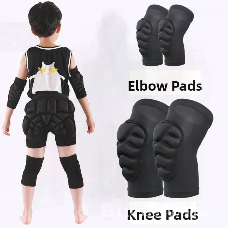 

Children's Soft Protective Gear Set - Anti-Drop Knee & Elbow Pads for Roller Skating Cycling & Other Outdoor Sports Black Sizes