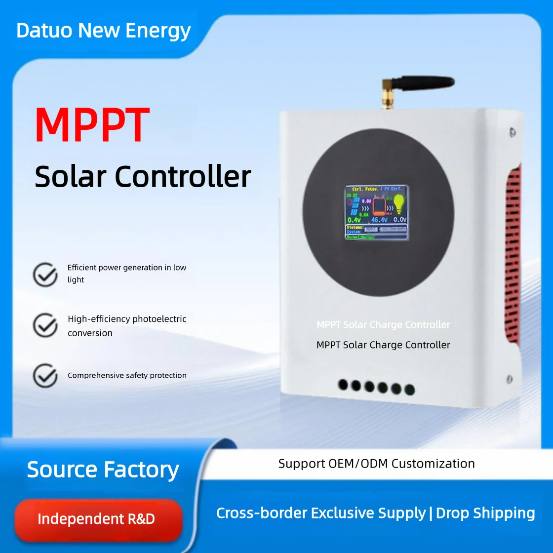 MPPT Solar Charge Controller Auto Sensing 12V 24V 48V 20A 30A 40A 50A 60A 80A PWM Photovoltaic Regulator for Lead Acid Batteries
