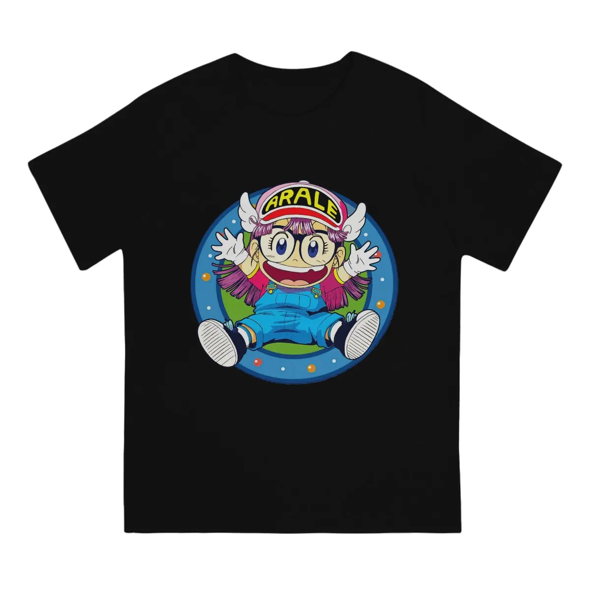 Dr Slump Arale Norimaki Happy T Shirt Harajuku Grunge Men's Tshirt Polyester Short Sleeve