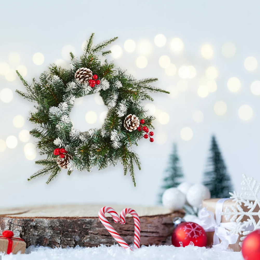 LED مضاءة عيد الميلاد إكليل عيد الميلاد باب إكليل 40 سنتيمتر يدويا إكليل عيد الميلاد للخارجية نافذة المنزل جدار الباب الأمامي