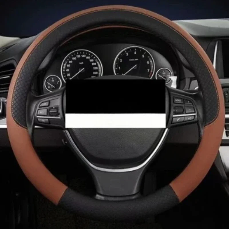 

37-38cm Universal Steering Wheel Cover - Faux Leather Car Wheel Cover, Breathable Interior Auto Accessories