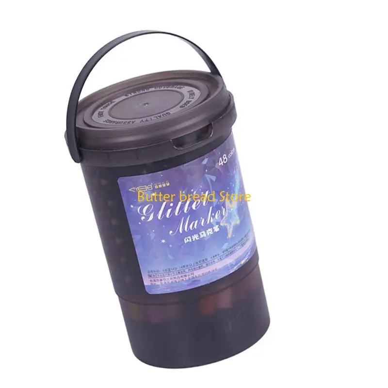 W89C Soft Tip Acrylic Marker Storage Bucket Multiple Colors Fade Resistant For Professional Drawing Adult Coloring