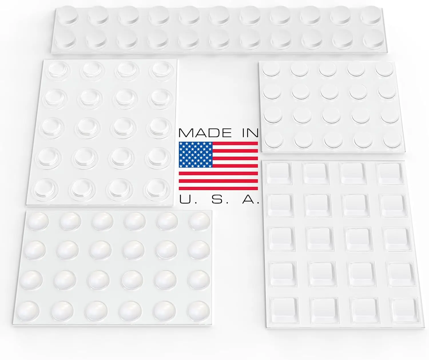 

White Adhesive Bumper Pads 106-Pack for Cabinet Doors, Drawers, Glass Tops - Sound Dampening Rubber Feet