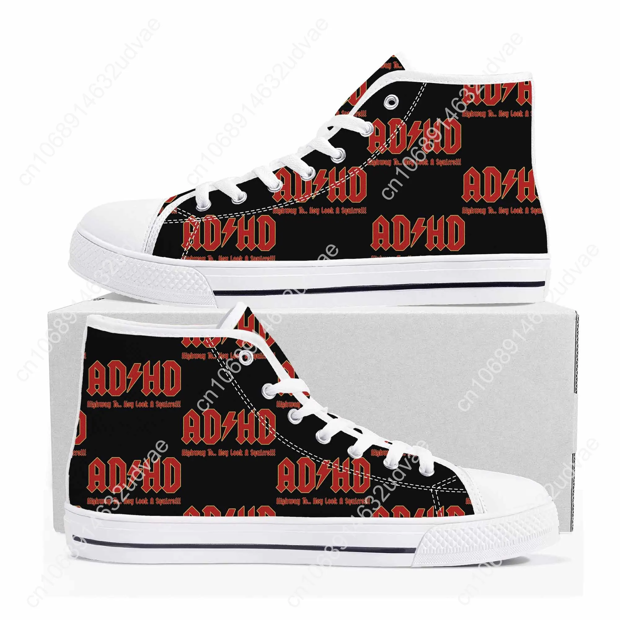Go All Out Adult ADHD Highway to Hey Look A Squirrel Sepatu High Top Musik Lucu Sepatu Pribadi Remaja Pria Wanita