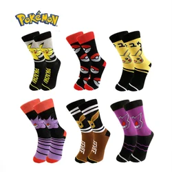 Pokemon Personality Pikachu Cartoon Mid-calf Socks Anime Characters Gengar Pokeball Printed Unisex Sweat-absorbent Sock