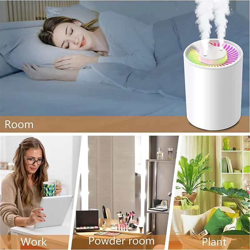 A40Z-Humidifiers For Home Bedroom Large Room,5L Large Capacity,Whisper-Quiet Operation,Easy To Clean,7 Colors LED Light