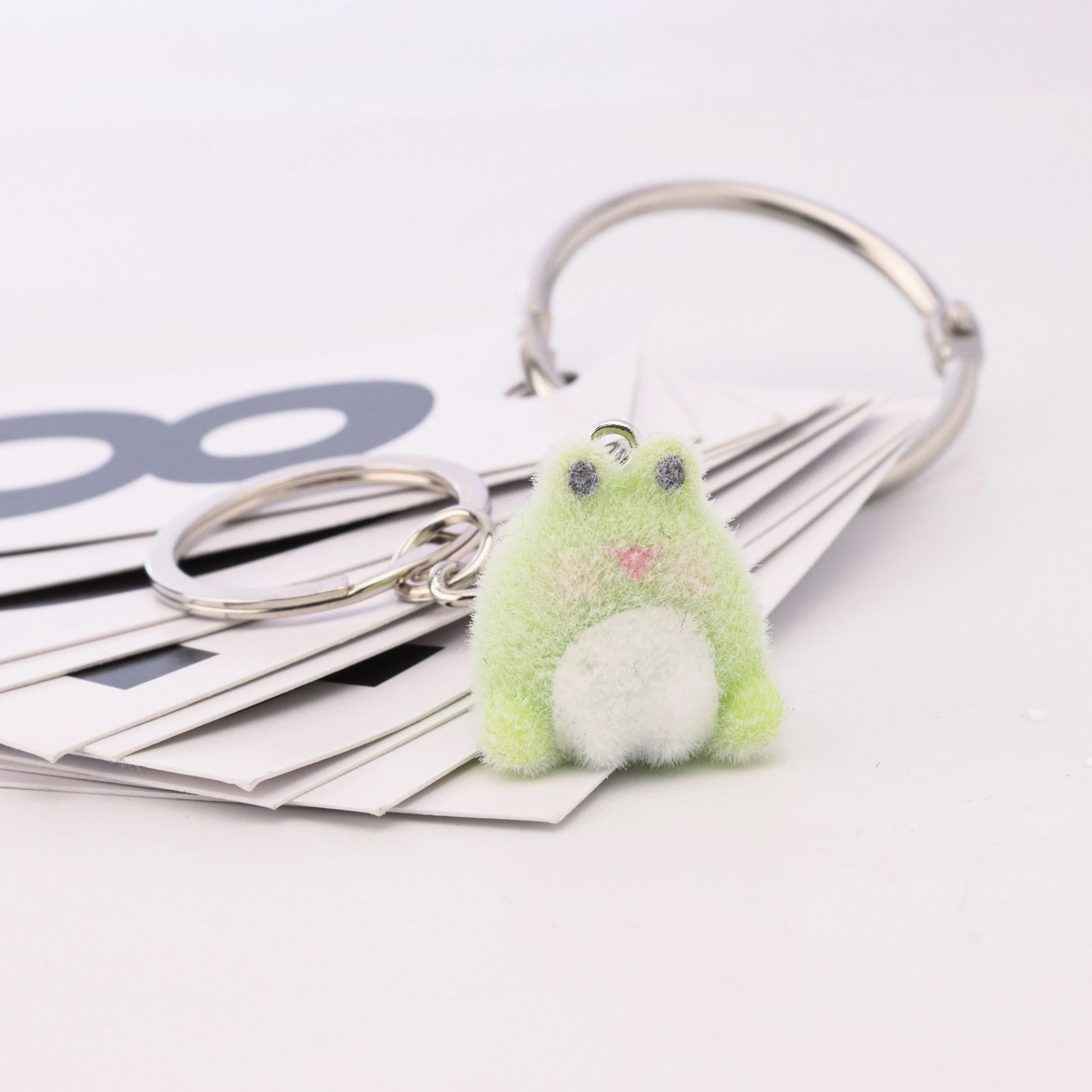 20 PCS 3D Flocking Cartoon Frog Charms Dolls Pendants  for Necklace Keychain Jewelry Making DIY Handmade Accessories Wholesale