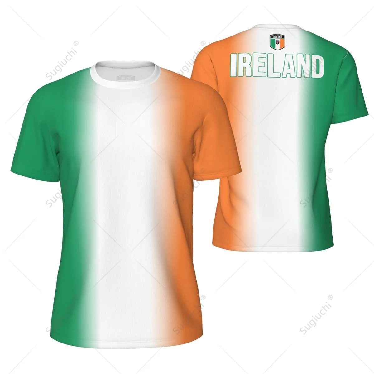 

Sports Mesh T-shirt Ireland Flag For Running Bike Soccer Tennis Football Fitness Tees 3D Printed Custom