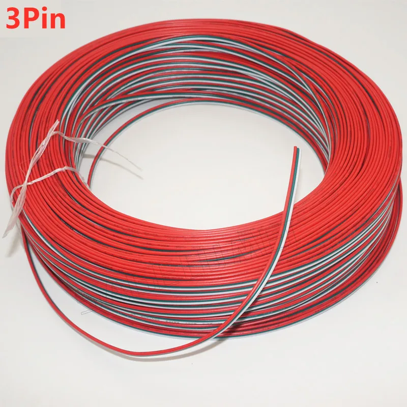 5m-100m 22awg 2pin 3pin 4pin 5pin 6pin Extension Electric Wire 5050 3528 RGB RGBW RGBWW RGBCCT LED Strip Extend Cable Connector